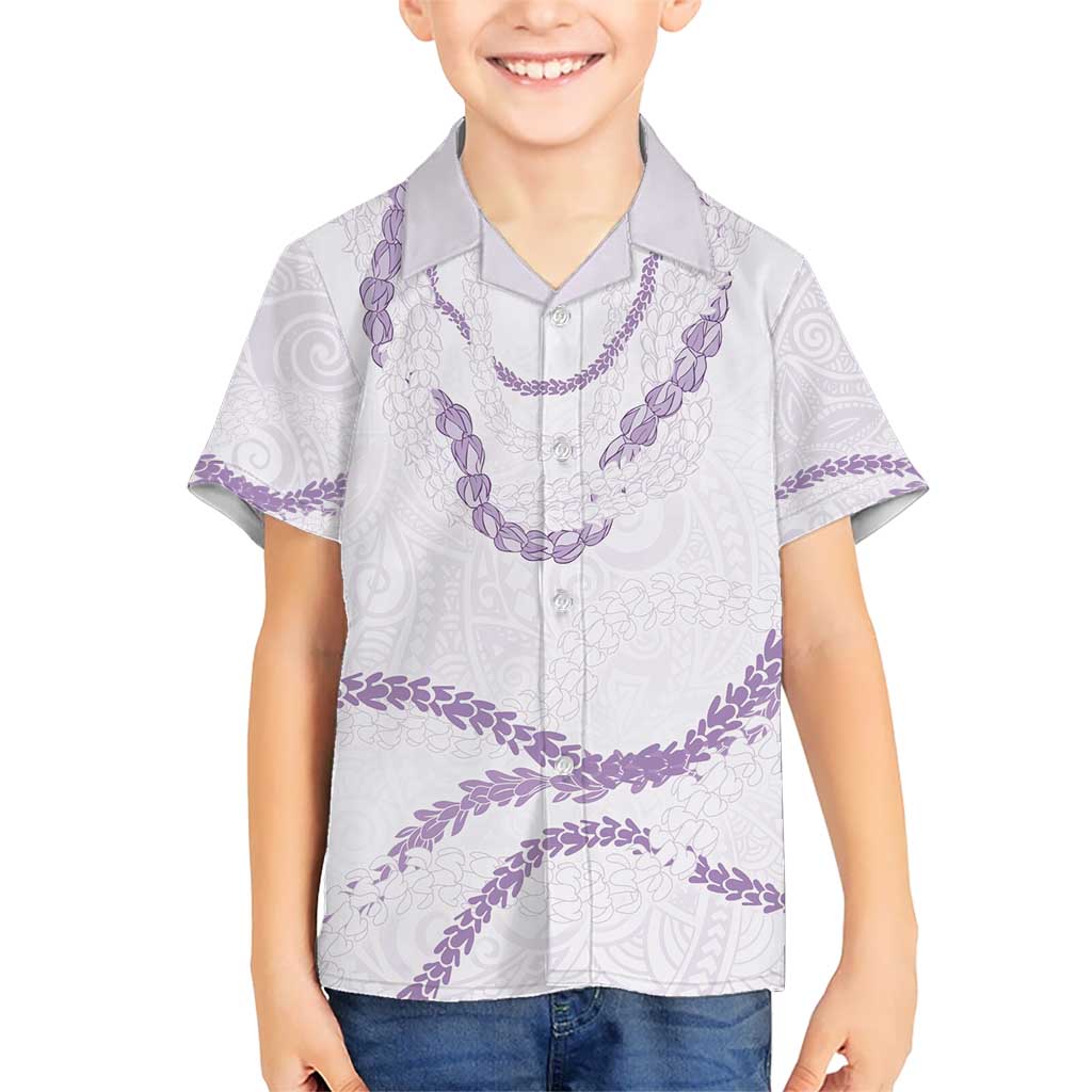 Aloha Lei Mikioi Kid Hawaiian Shirt Purple Polynesian Tribal Tatau Pattern LT9 Kid Purple - Polynesian Pride