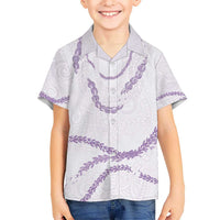Aloha Lei Mikioi Kid Hawaiian Shirt Purple Polynesian Tribal Tatau Pattern LT9 Kid Purple - Polynesian Pride