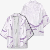 Aloha Lei Mikioi Kimono Purple Polynesian Tribal Tatau Pattern - Polynesian Pride