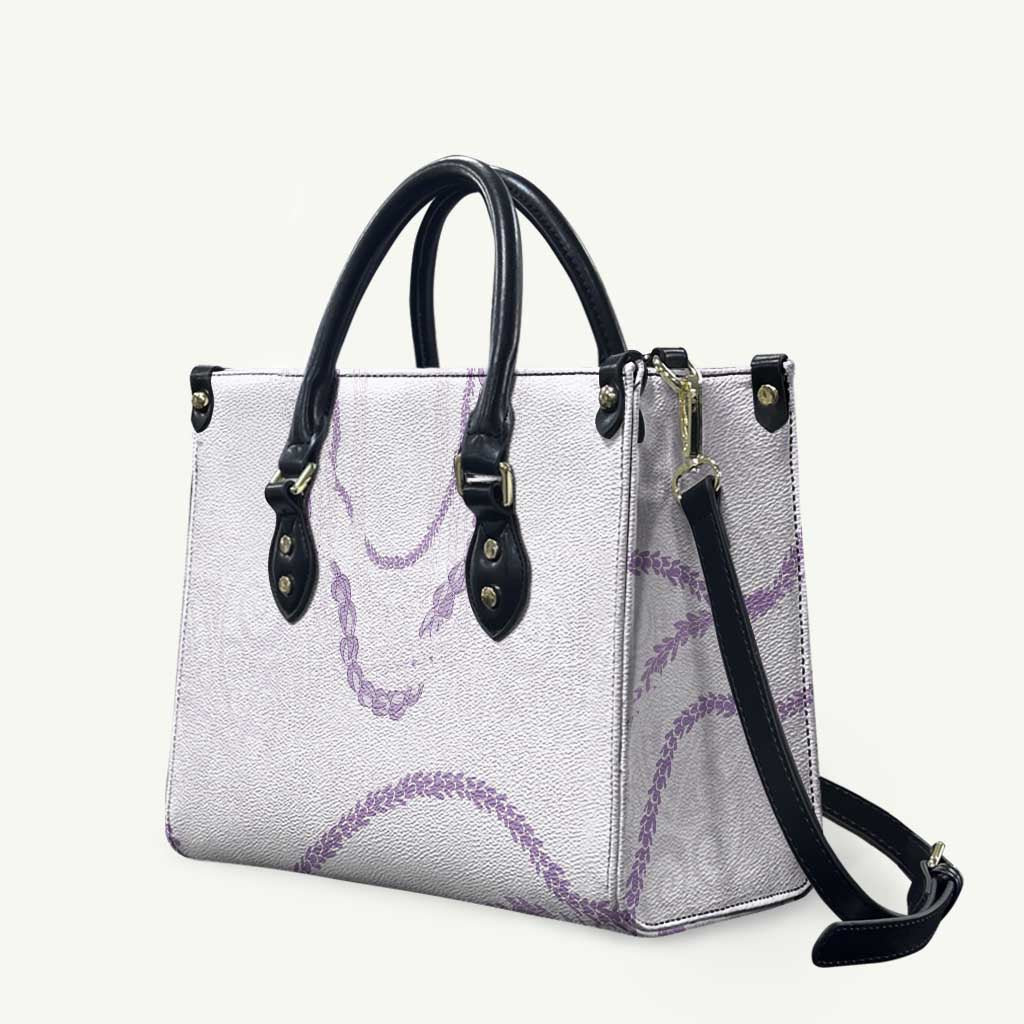 Aloha Lei Mikioi Leather Bag Purple Polynesian Tribal Tatau Pattern - Polynesian Pride