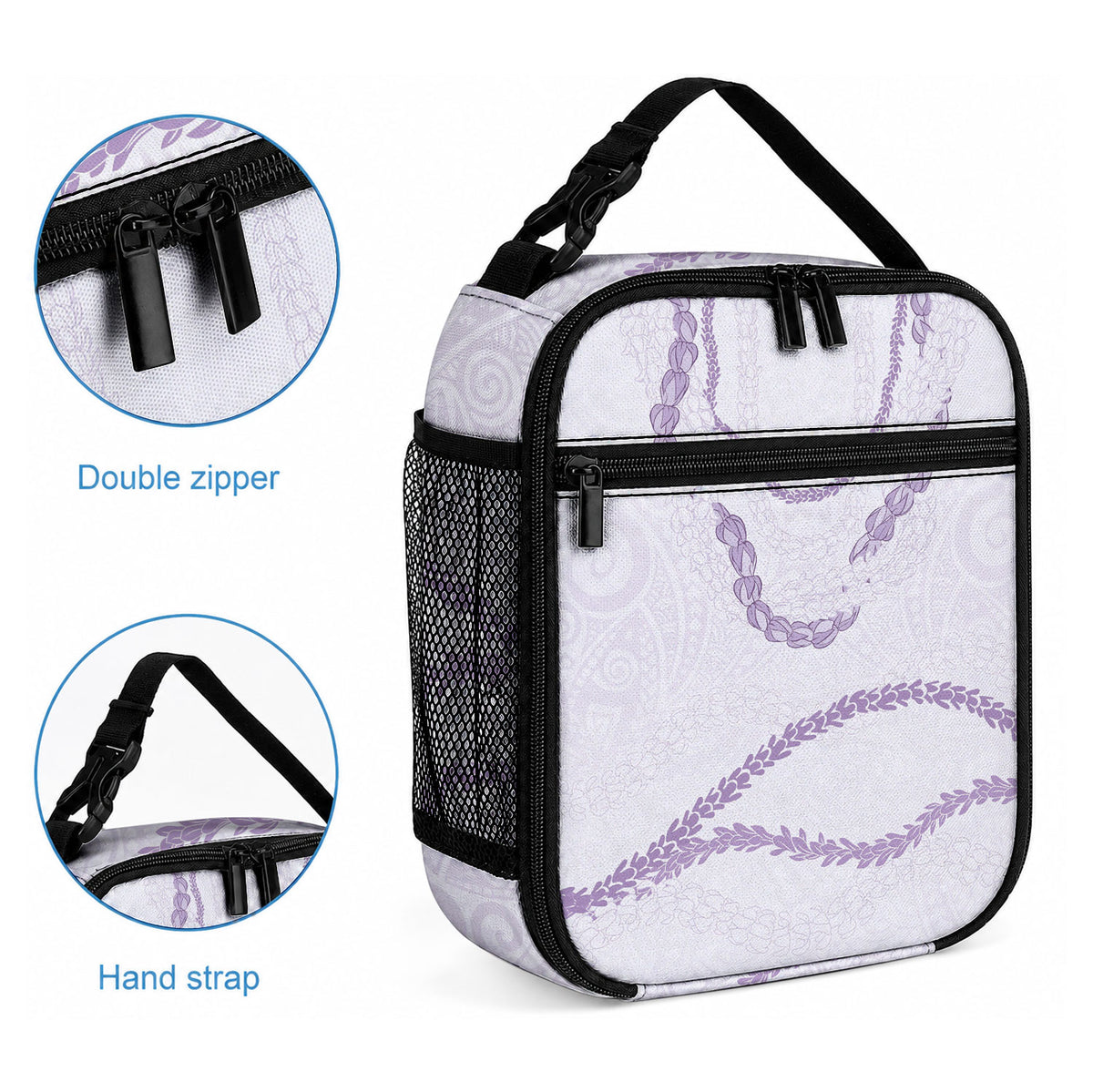Aloha Lei Mikioi Lunch Bag Purple Polynesian Tribal Tatau Pattern LT9 - Polynesian Pride