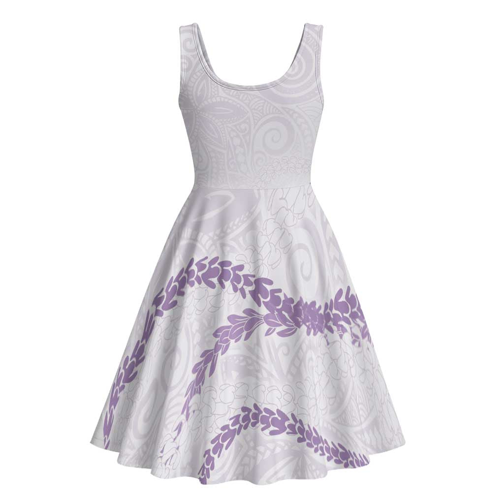 Aloha Lei Mikioi Midi Dress Purple Polynesian Tribal Tatau Pattern LT9 - Polynesian Pride