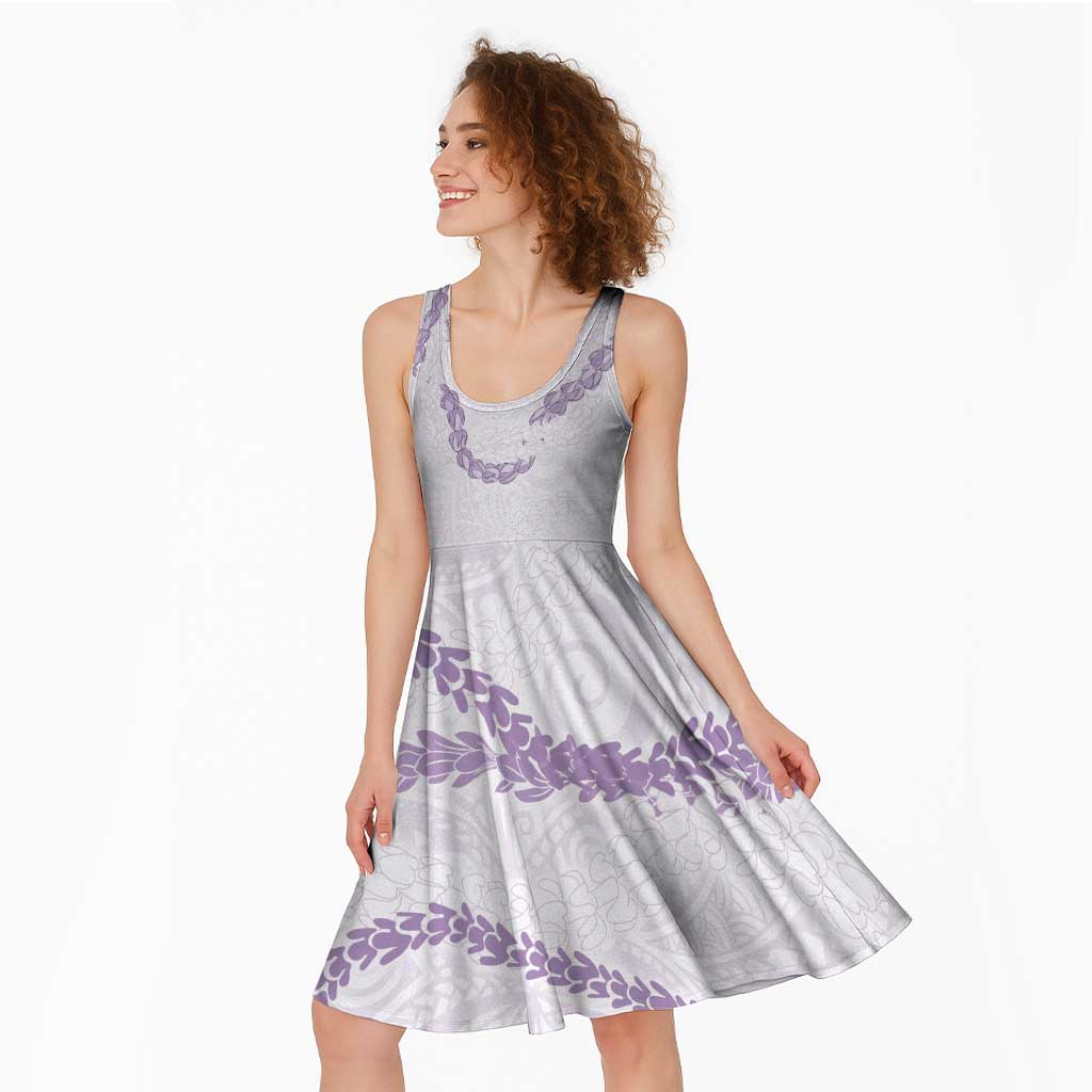 Aloha Lei Mikioi Midi Dress Purple Polynesian Tribal Tatau Pattern LT9 - Polynesian Pride