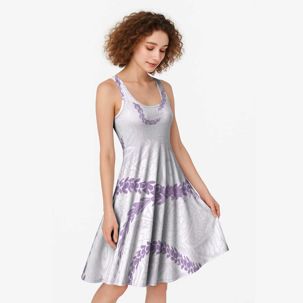 Aloha Lei Mikioi Midi Dress Purple Polynesian Tribal Tatau Pattern LT9 - Polynesian Pride