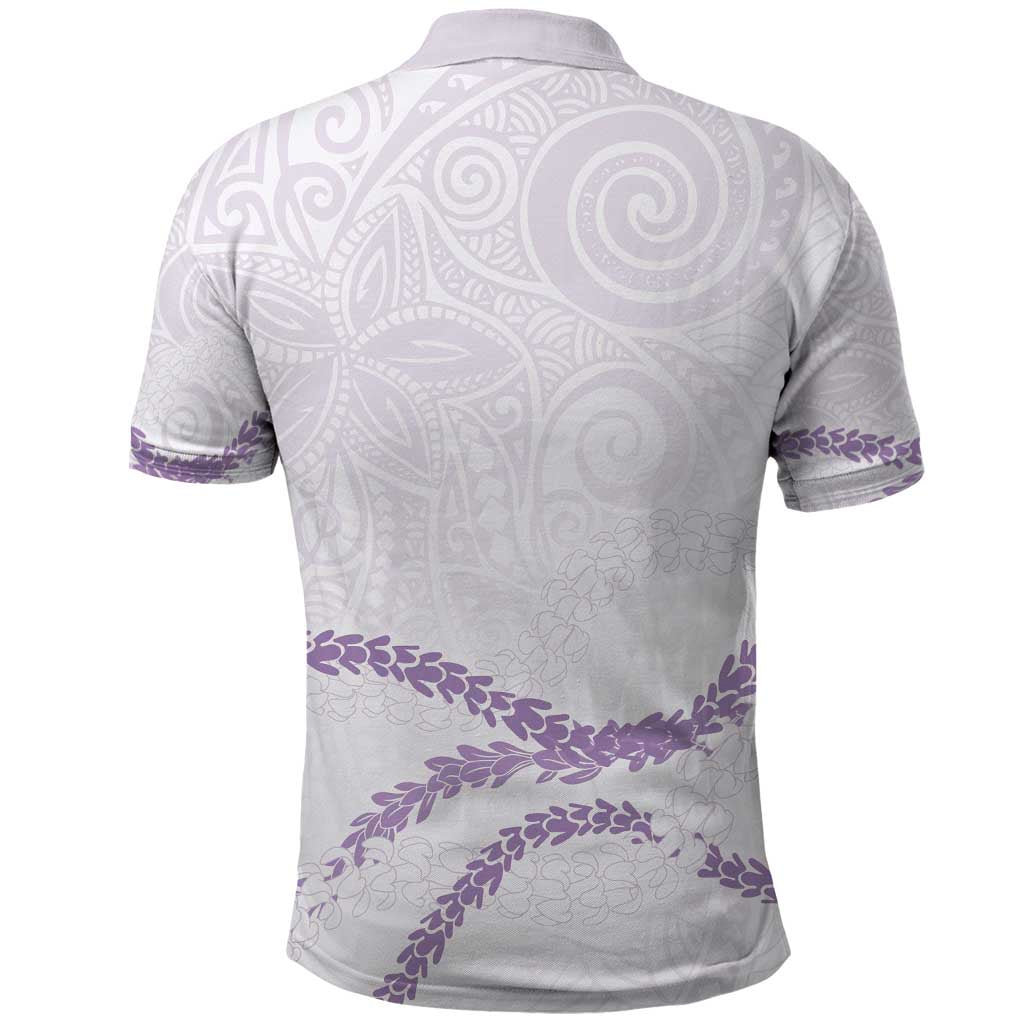 Aloha Lei Mikioi Polo Shirt Purple Polynesian Tribal Tatau Pattern