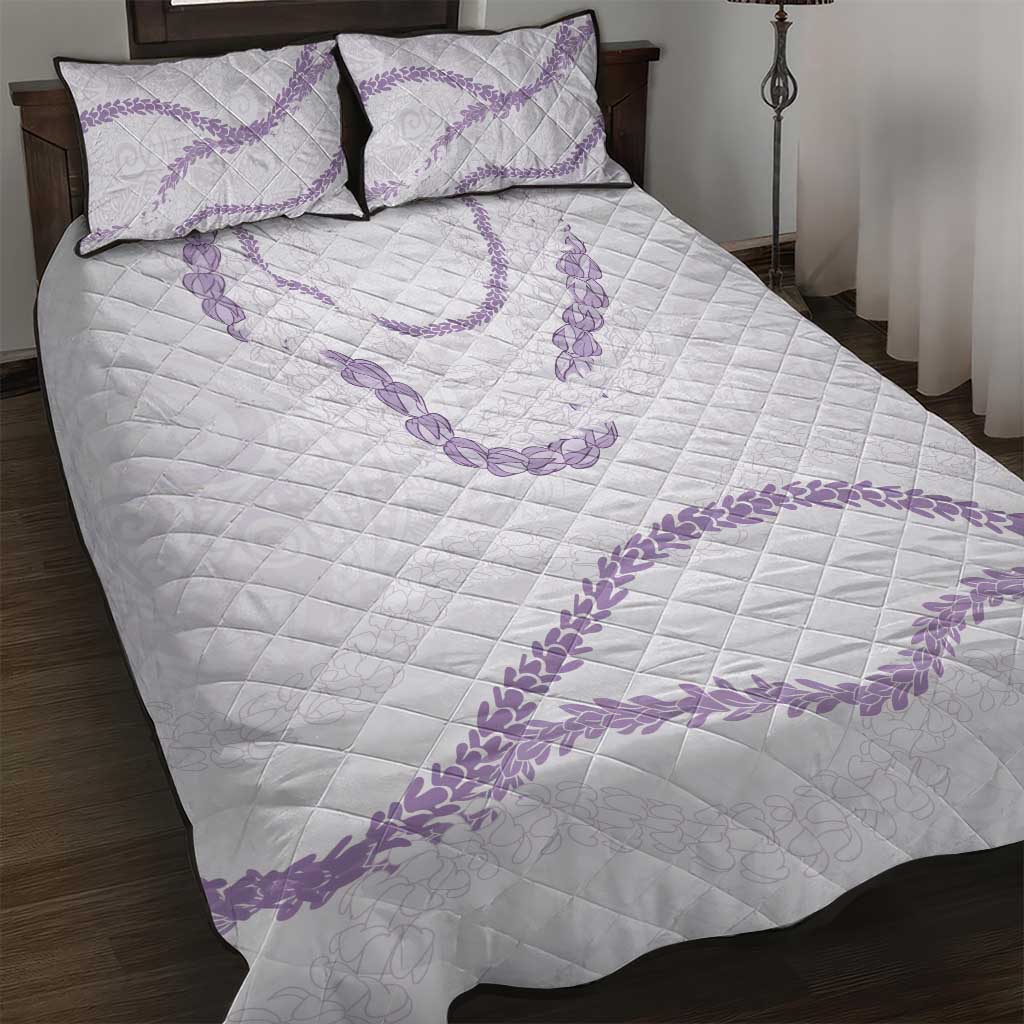Aloha Lei Mikioi Quilt Bed Set Purple Polynesian Tribal Tatau Pattern