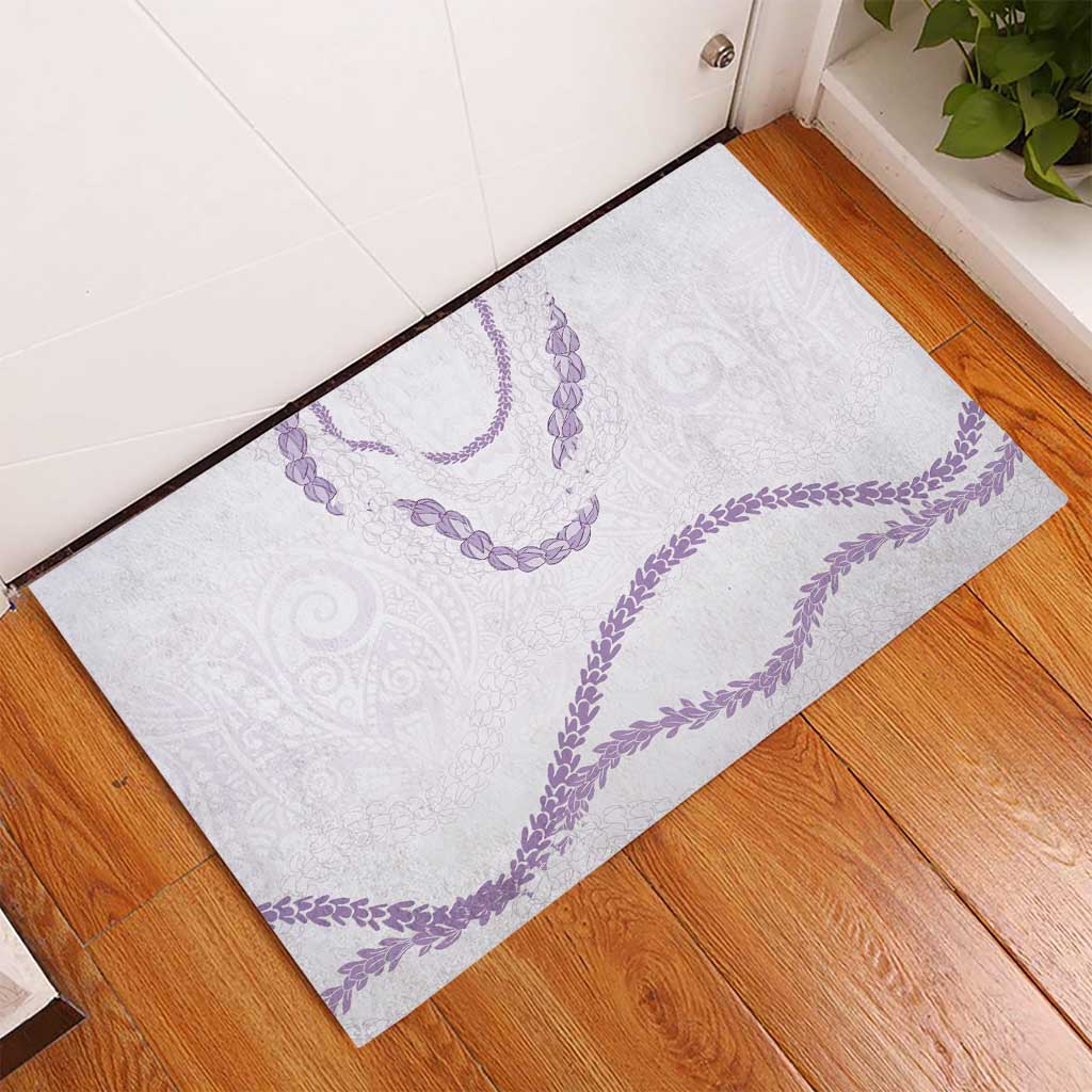 Aloha Lei Mikioi Rubber Doormat Purple Polynesian Tribal Tatau Pattern