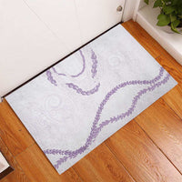 Aloha Lei Mikioi Rubber Doormat Purple Polynesian Tribal Tatau Pattern