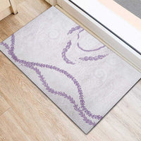 Aloha Lei Mikioi Rubber Doormat Purple Polynesian Tribal Tatau Pattern