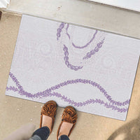 Aloha Lei Mikioi Rubber Doormat Purple Polynesian Tribal Tatau Pattern