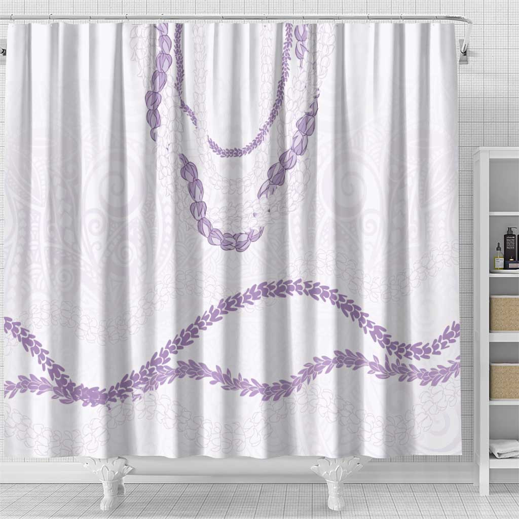 Aloha Lei Mikioi Shower Curtain Purple Polynesian Tribal Tatau Pattern