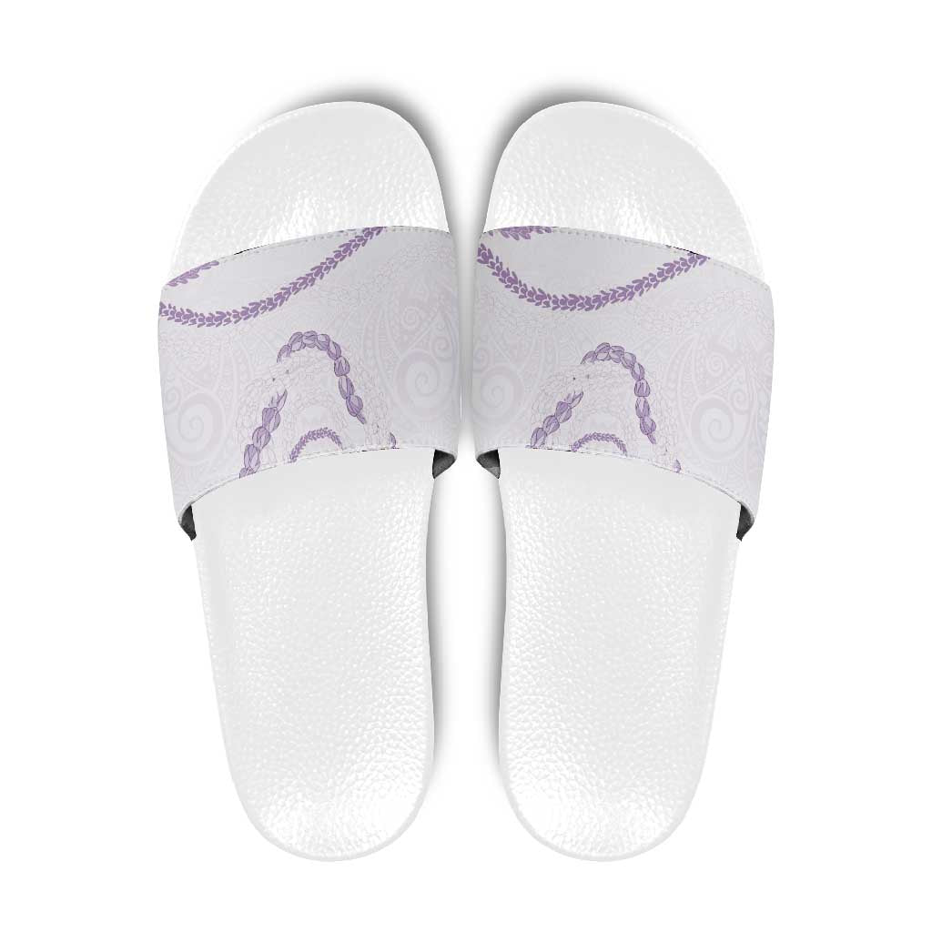 Aloha Lei Mikioi Slide Sandals Purple Polynesian Tribal Tatau Pattern - Polynesian Pride