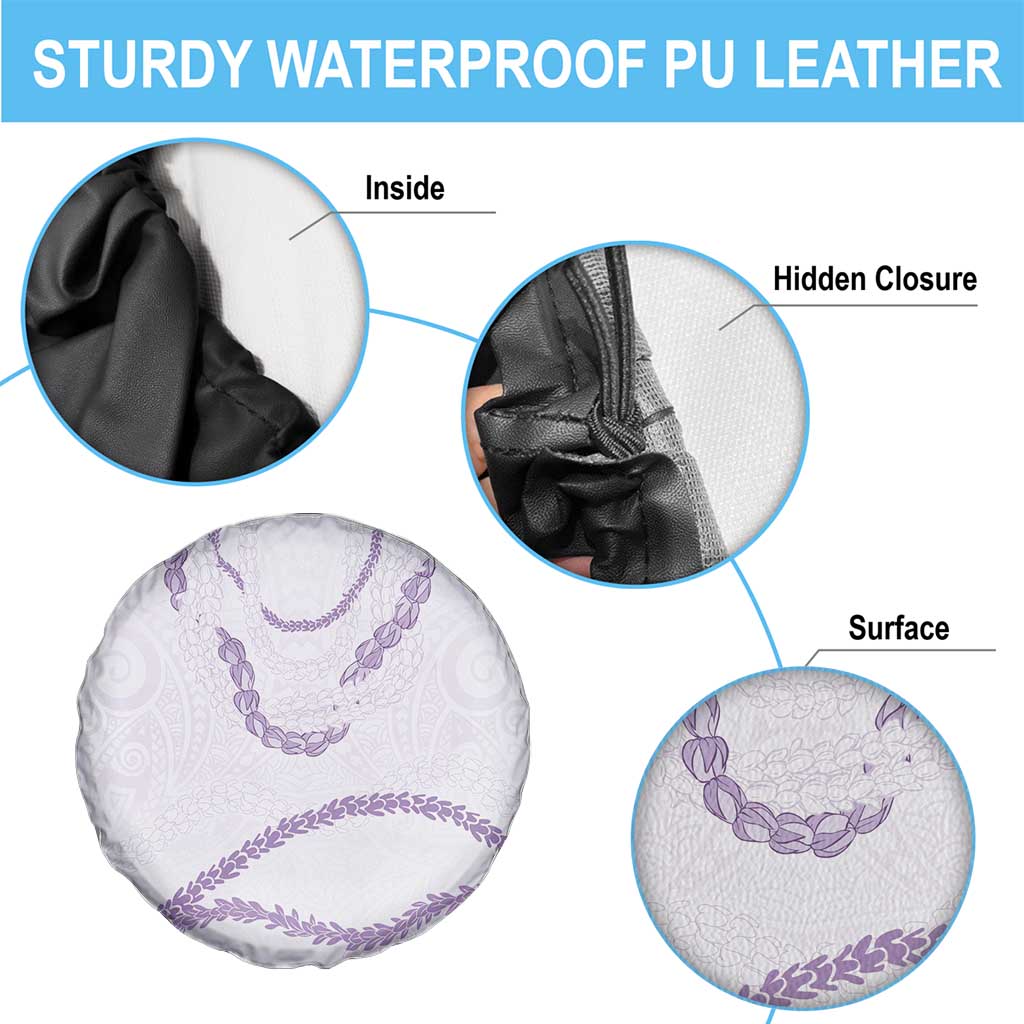 Aloha Lei Mikioi Spare Tire Cover Purple Polynesian Tribal Tatau Pattern