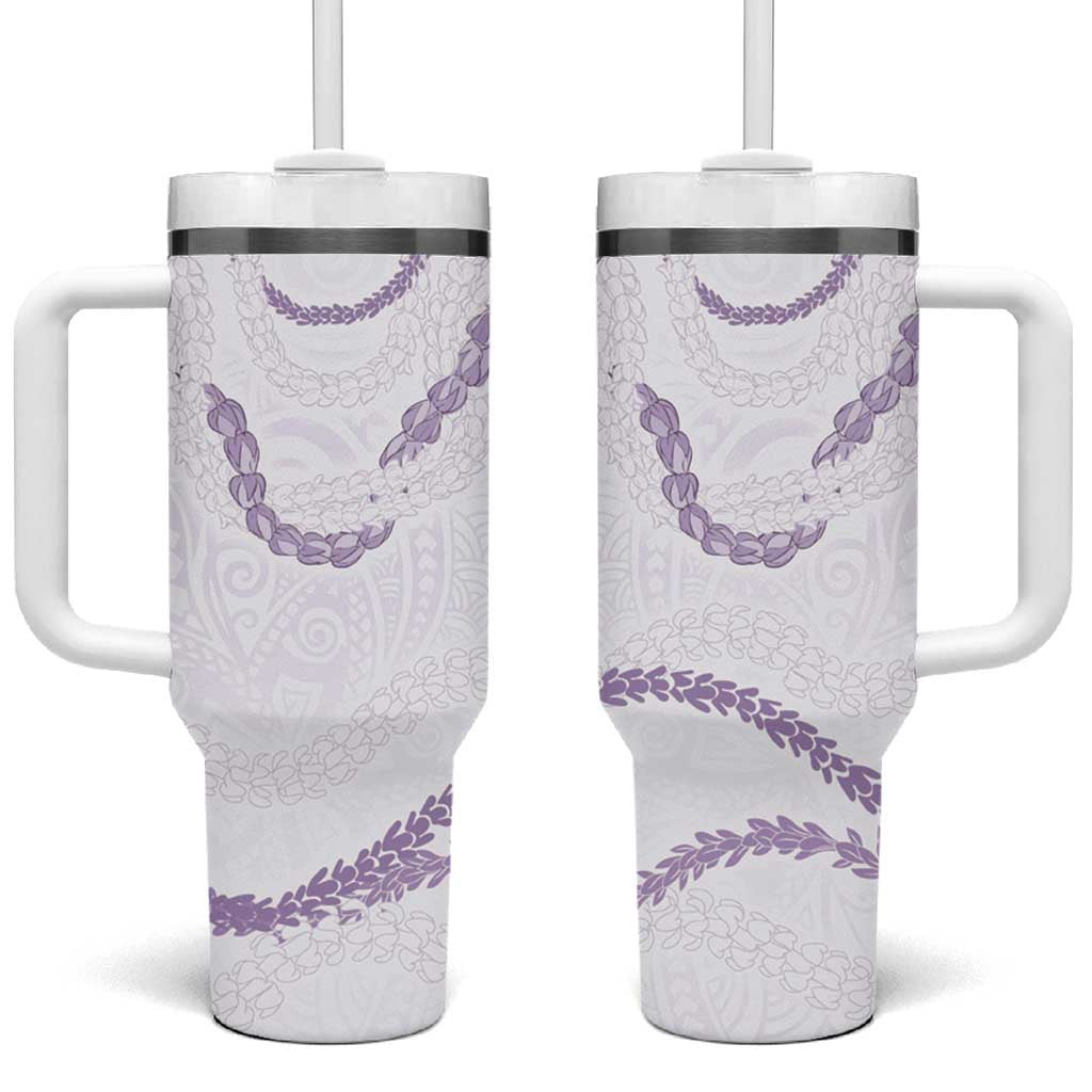 Aloha Lei Mikioi Tumbler With Handle Purple Polynesian Tribal Tatau Pattern LT9 One Size: 40 oz Purple - Polynesian Pride