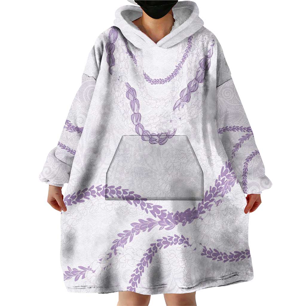 Aloha Lei Mikioi Wearable Blanket Hoodie Purple Polynesian Tribal Tatau Pattern