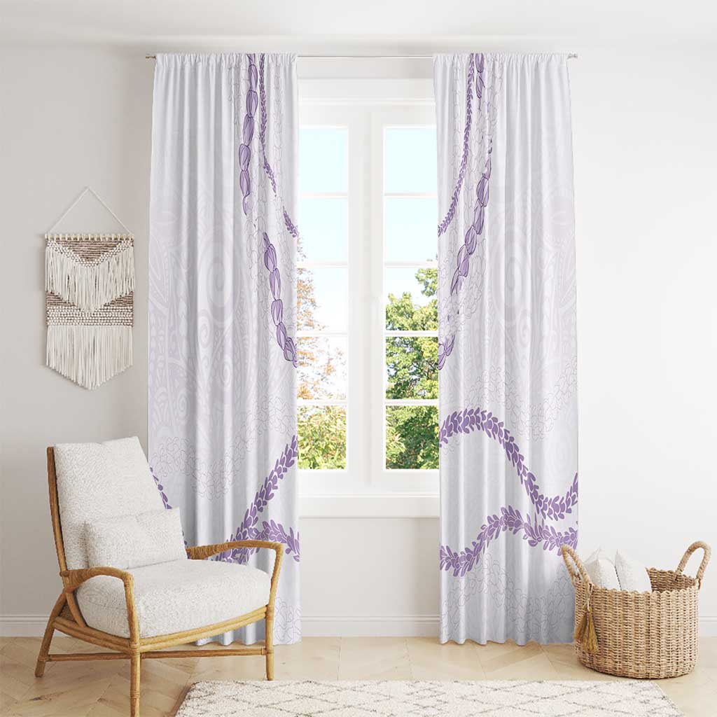 Aloha Lei Mikioi Window Curtain Purple Polynesian Tribal Tatau Pattern