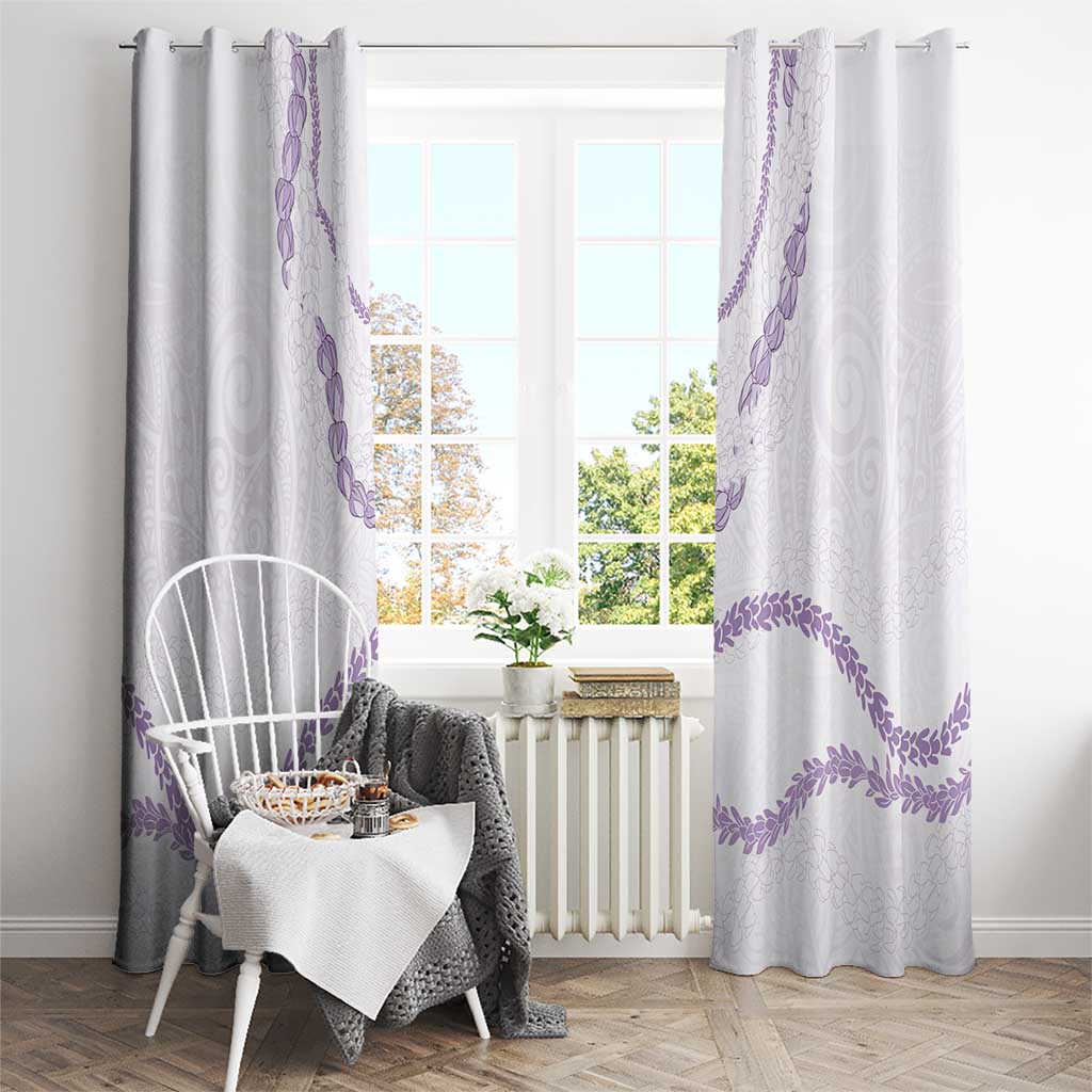Aloha Lei Mikioi Window Curtain Purple Polynesian Tribal Tatau Pattern