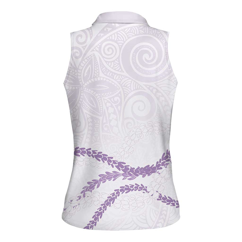 Aloha Lei Mikioi Women Sleeveless Polo Shirt Purple Polynesian Tribal Tatau Pattern LT9 - Polynesian Pride