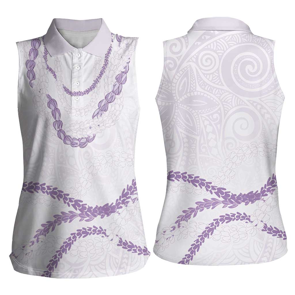 Aloha Lei Mikioi Women Sleeveless Polo Shirt Purple Polynesian Tribal Tatau Pattern LT9 - Polynesian Pride