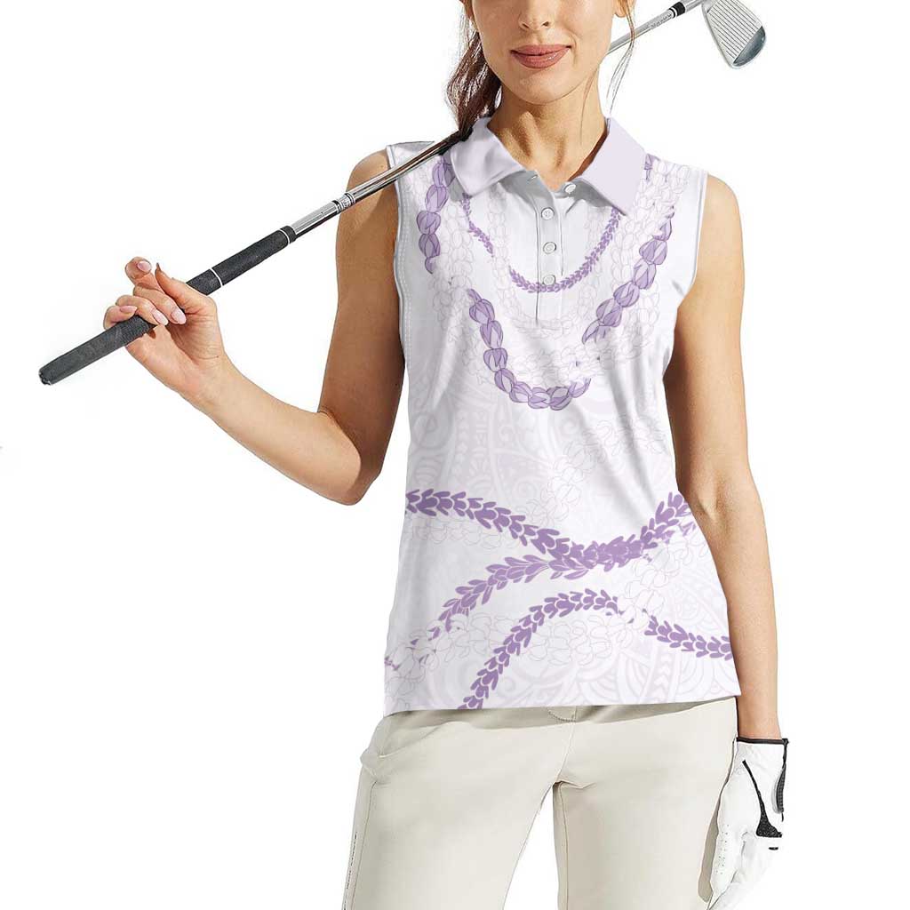 Aloha Lei Mikioi Women Sleeveless Polo Shirt Purple Polynesian Tribal Tatau Pattern LT9 - Polynesian Pride