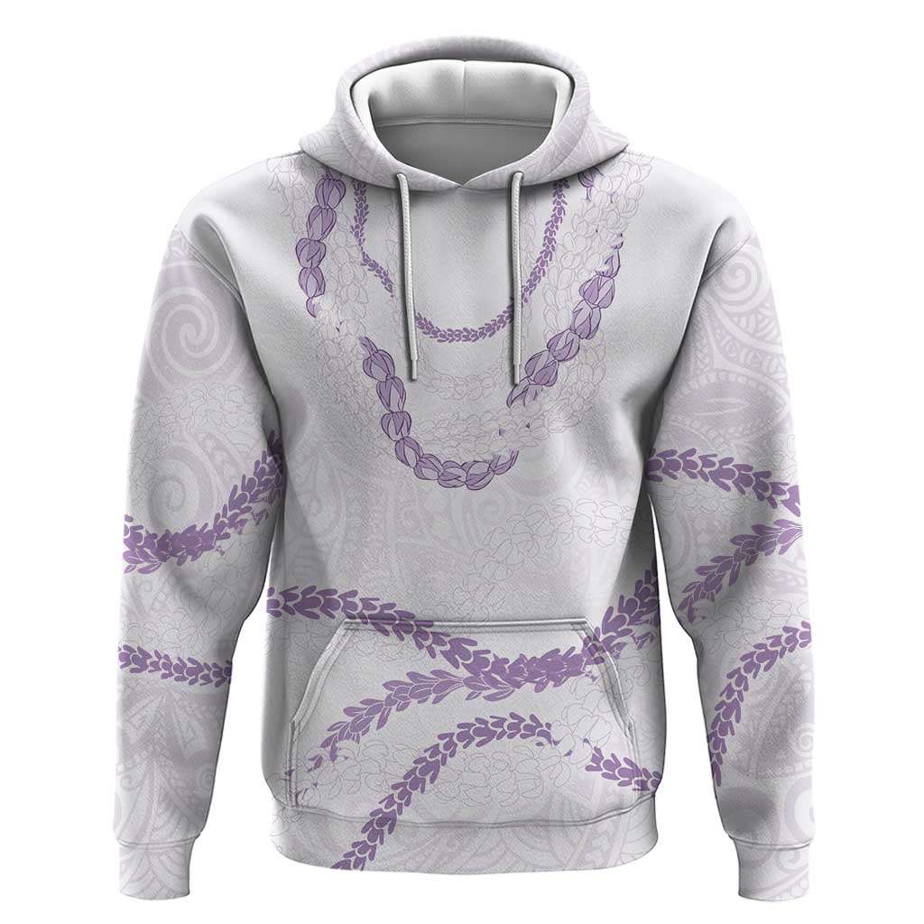 Aloha Lei Mikioi Zip Hoodie Purple Polynesian Tribal Tatau Pattern