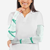 Aloha Lei Mikioi Arm Sleeves Sage Green Polynesian Tribal Tatau Pattern - Polynesian Pride