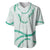 Aloha Lei Mikioi Baseball Jersey Sage Green Polynesian Tribal Tatau Pattern