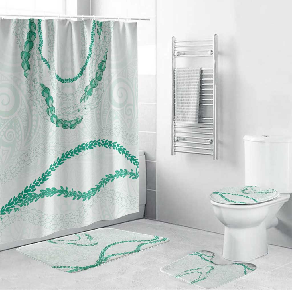 Aloha Lei Mikioi Bathroom Set Sage Green Polynesian Tribal Tatau Pattern - Polynesian Pride