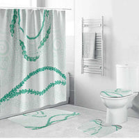 Aloha Lei Mikioi Bathroom Set Sage Green Polynesian Tribal Tatau Pattern - Polynesian Pride