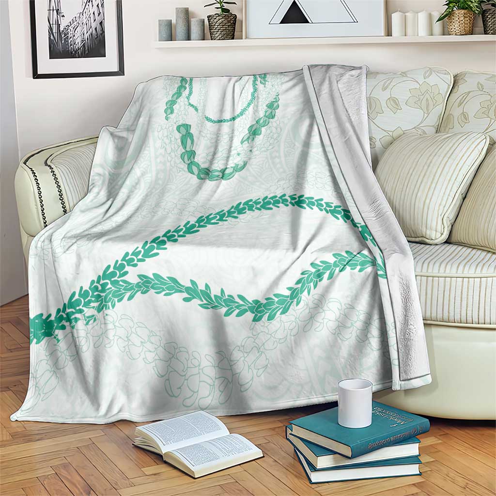 Aloha Lei Mikioi Blanket Sage Green Polynesian Tribal Tatau Pattern