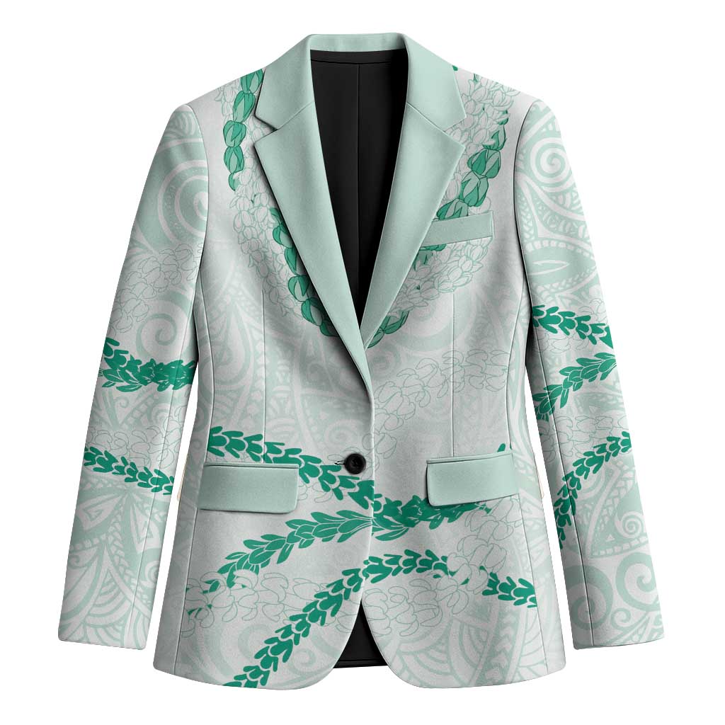 Aloha Lei Mikioi Blazer Sage Green Polynesian Tribal Tatau Pattern LT9 Unisex Green - Polynesian Pride