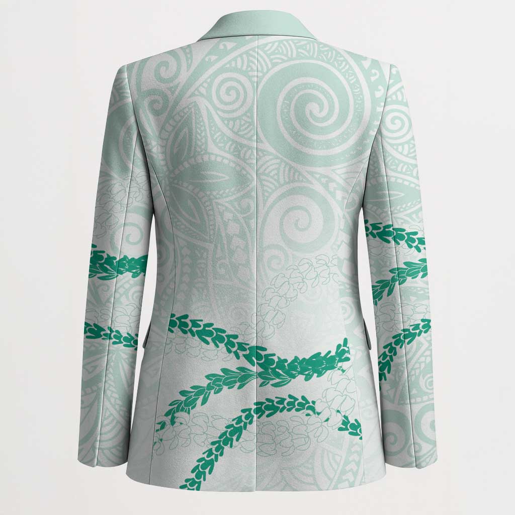 Aloha Lei Mikioi Blazer Sage Green Polynesian Tribal Tatau Pattern LT9 - Polynesian Pride