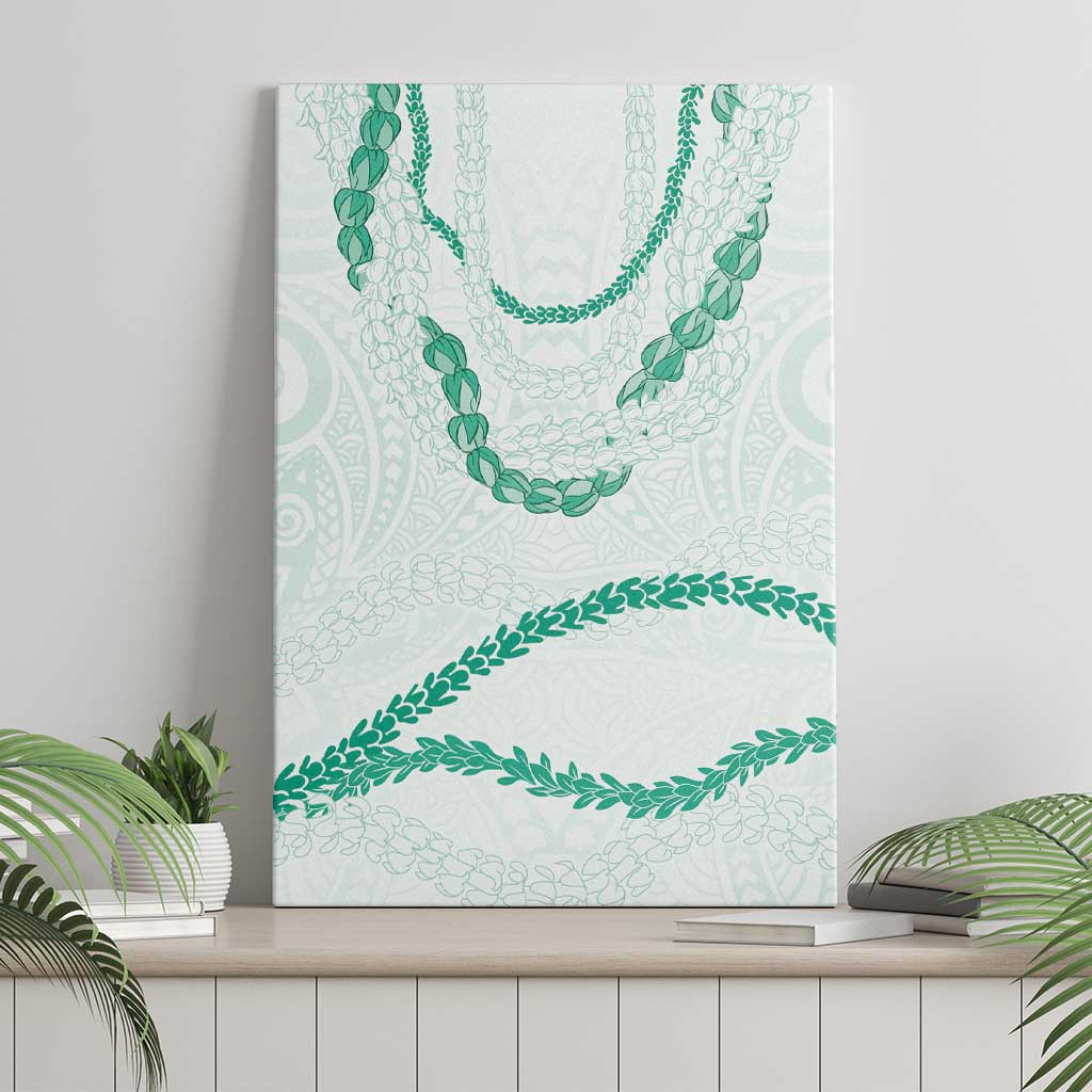 Aloha Lei Mikioi Canvas Wall Art Sage Green Polynesian Tribal Tatau Pattern