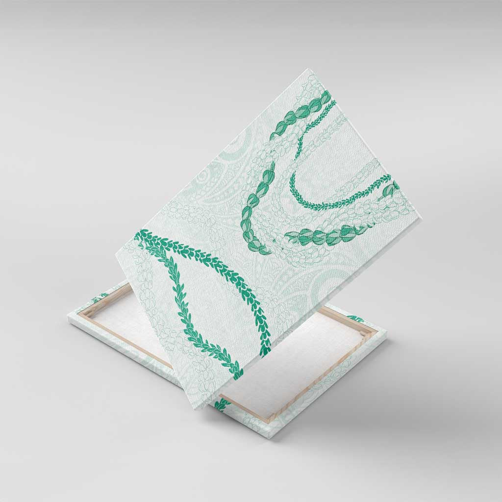 Aloha Lei Mikioi Canvas Wall Art Sage Green Polynesian Tribal Tatau Pattern