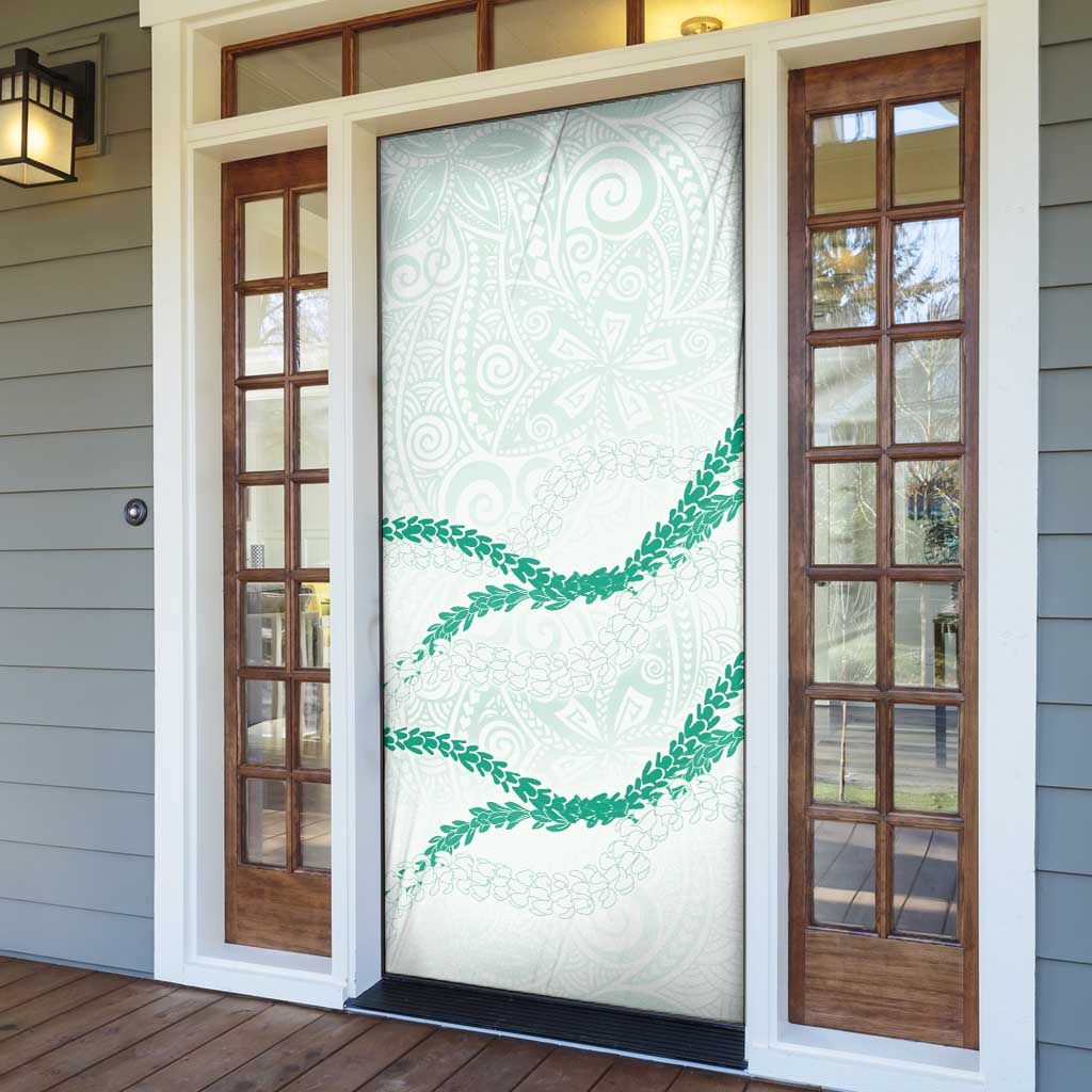 Aloha Lei Mikioi Door Cover Sage Green Polynesian Tribal Tatau Pattern - Polynesian Pride