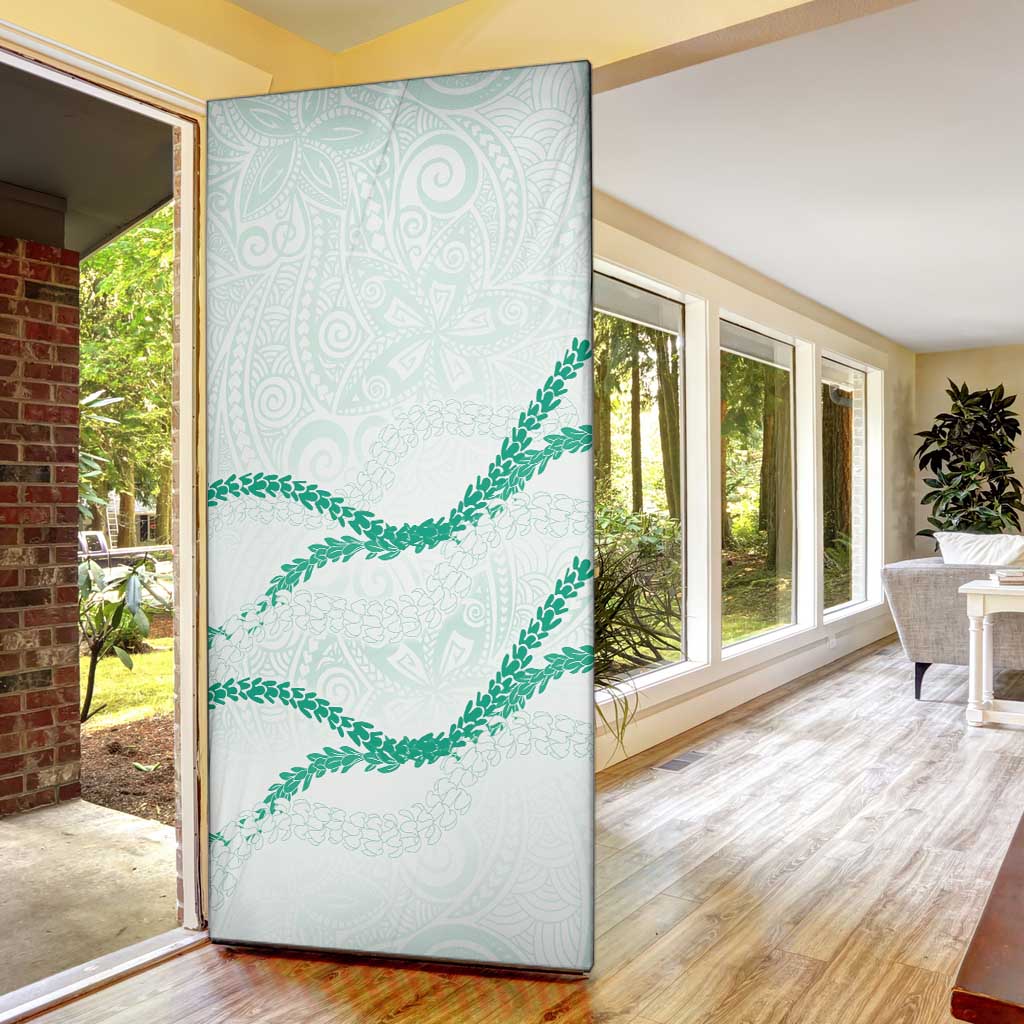 Aloha Lei Mikioi Door Cover Sage Green Polynesian Tribal Tatau Pattern - Polynesian Pride