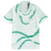 Aloha Lei Mikioi Family Matching Long Sleeve Bodycon Dress and Hawaiian Shirt Sage Green Polynesian Tribal Tatau Pattern LT9 Dad's Shirt - Short Sleeve Green - Polynesian Pride