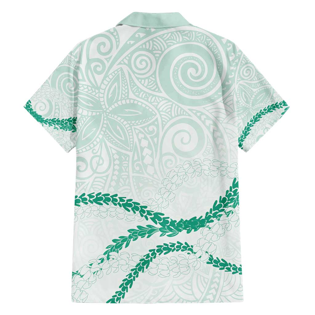 Aloha Lei Mikioi Family Matching Tank Maxi Dress and Hawaiian Shirt Sage Green Polynesian Tribal Tatau Pattern LT9 - Polynesian Pride
