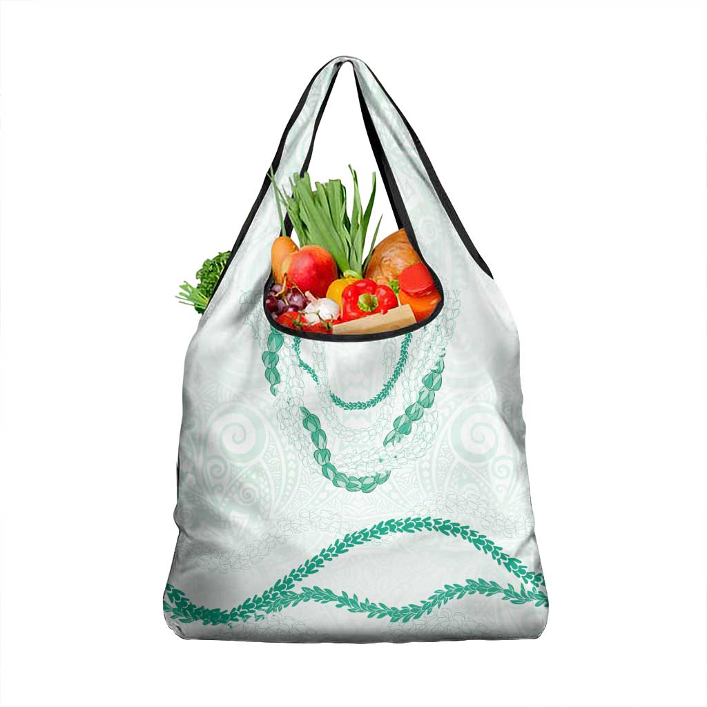 Aloha Lei Mikioi Grocery Bag Sage Green Polynesian Tribal Tatau Pattern LT9 1-pack One Size Green - Polynesian Pride