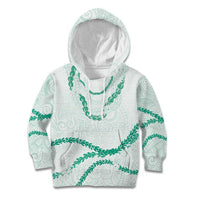 Aloha Lei Mikioi Kid Hoodie Sage Green Polynesian Tribal Tatau Pattern