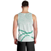 Aloha Lei Mikioi Men Tank Top Sage Green Polynesian Tribal Tatau Pattern