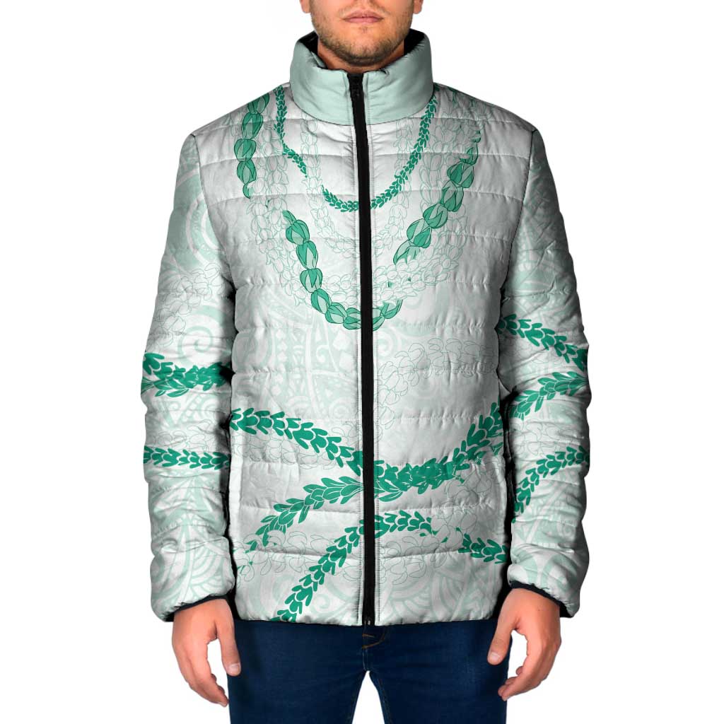 Aloha Lei Mikioi Padded Jacket Sage Green Polynesian Tribal Tatau Pattern LT9 Men Green - Polynesian Pride