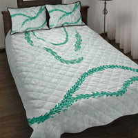 Aloha Lei Mikioi Quilt Bed Set Sage Green Polynesian Tribal Tatau Pattern