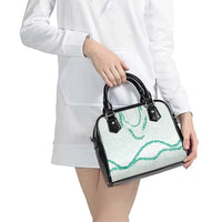 Aloha Lei Mikioi Shoulder Handbag Sage Green Polynesian Tribal Tatau Pattern