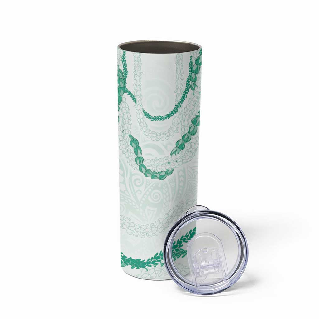 Aloha Lei Mikioi Skinny Tumbler Sage Green Polynesian Tribal Tatau Pattern LT9 - Polynesian Pride