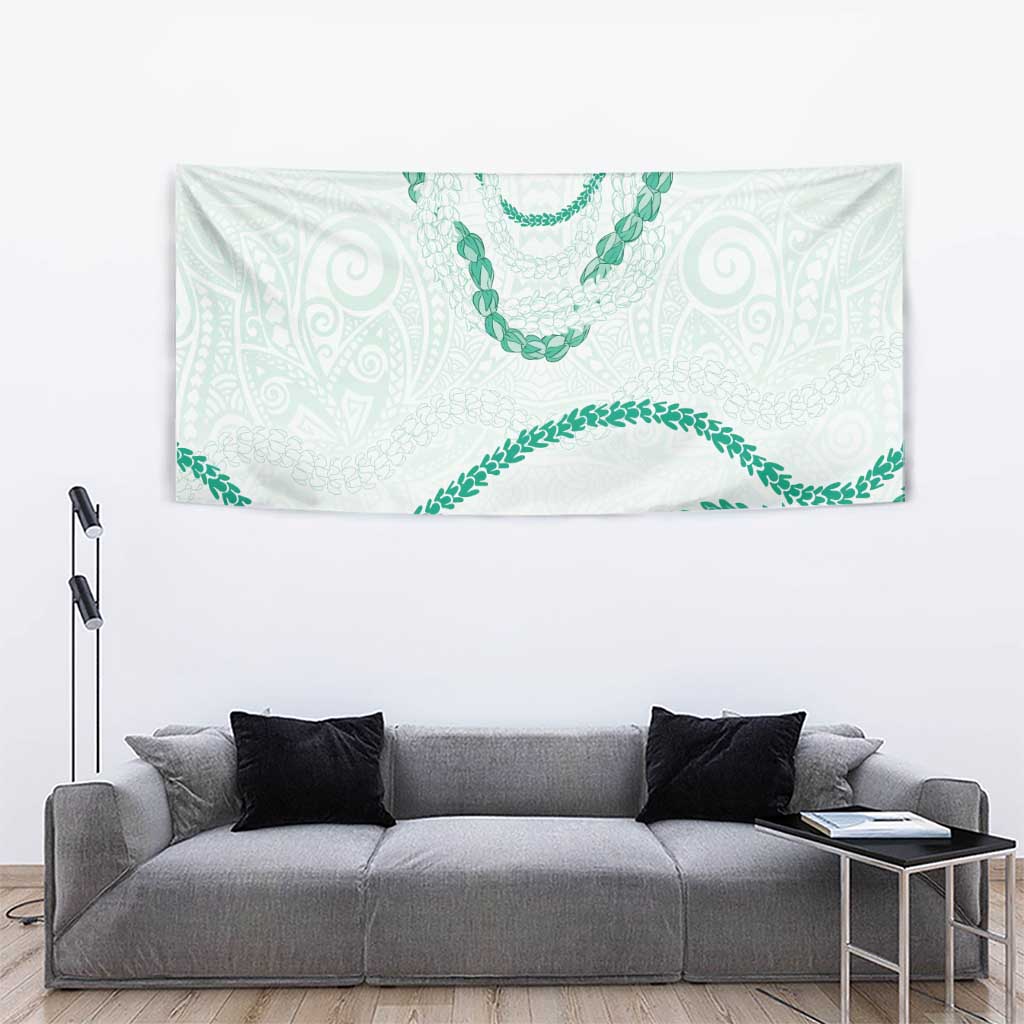 Aloha Lei Mikioi Tapestry Sage Green Polynesian Tribal Tatau Pattern