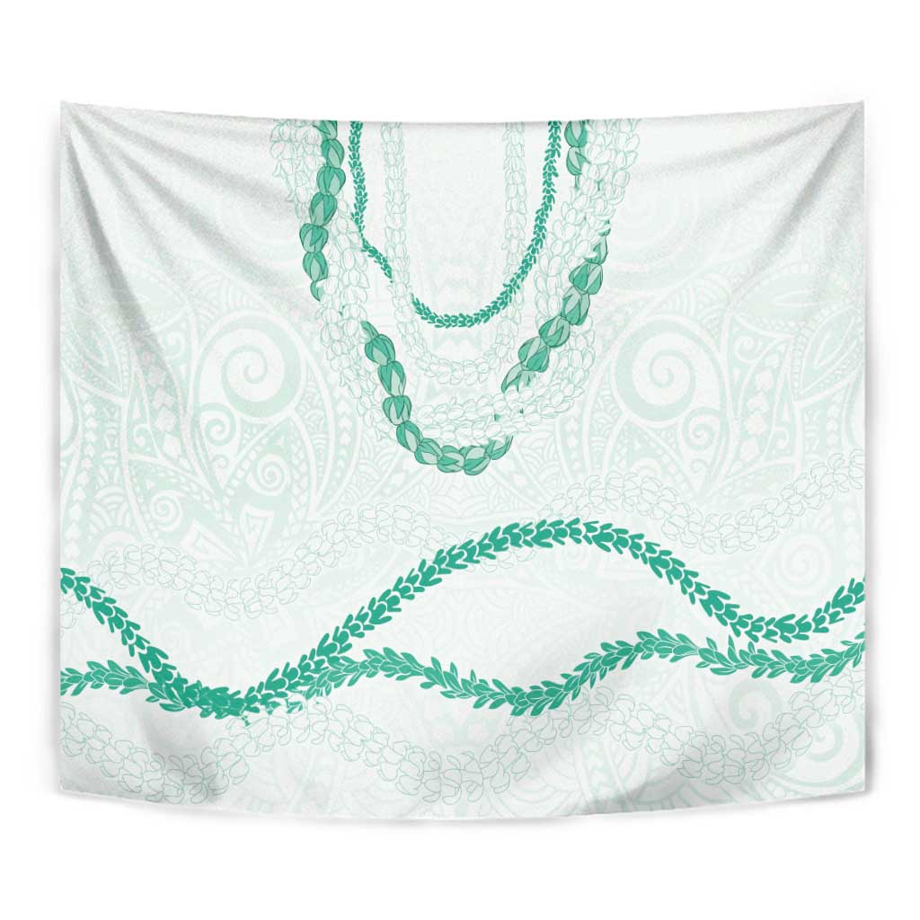 Aloha Lei Mikioi Tapestry Sage Green Polynesian Tribal Tatau Pattern