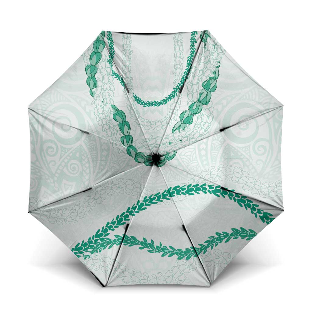 Aloha Lei Mikioi Umbrella Sage Green Polynesian Tribal Tatau Pattern - Polynesian Pride
