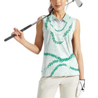 Aloha Lei Mikioi Women Sleeveless Polo Shirt Sage Green Polynesian Tribal Tatau Pattern LT9 - Polynesian Pride