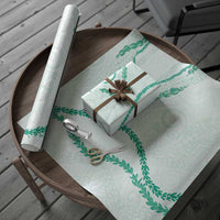 Aloha Lei Mikioi Wrapping Paper Sage Green Polynesian Tribal Tatau Pattern - Polynesian Pride